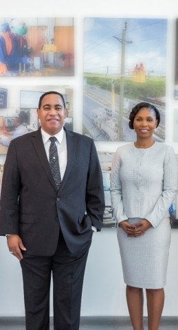 FortisTCI President and CEO Eddinton Powell (L) retires and Senior Vice President of Corporate Services and CFO Ruth Forbes is named successor, effective from August 2, 2020. (Photo: Business Wire)