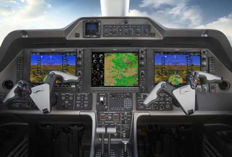 G1000 NXi integrated flight deck in the Phenom 300 business jet. (Photo: Business Wire)