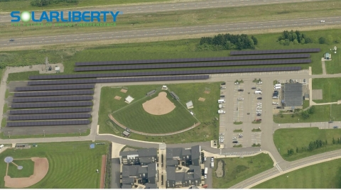 SUNY Fredonia and NYPA have awarded strategic partners Oriden, a Mitsubishi Hitachi Power Systems venture, and Solar Liberty the campus' first solar energy project. Shown: Rendering of the solar photovoltaic array. (Photo: Business Wire)
