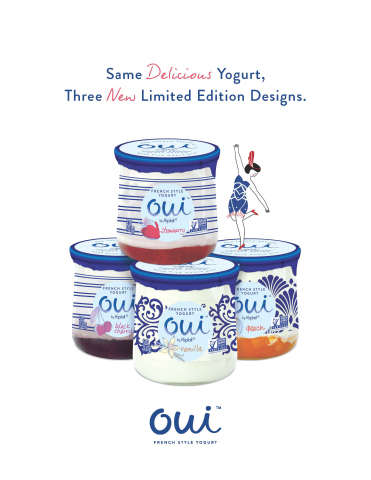 The new limited-edition Heritage Collection from Oui by Yoplait is the same French style yogurt you love, but thanks to its unique designs, just a little bit more French! (Graphic: Business Wire)