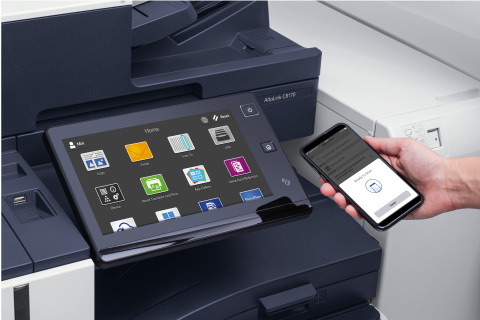 The tablet-like user interface allows for easy, familiar interaction or the user can choose to print from their mobile devices. (Photo: Business Wire)