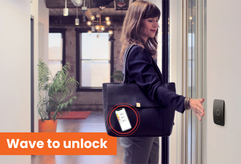 Openpath allows anyone to use their mobile phone to open an authorized door with the wave of a hand, without needing the phone or app open. (Photo: Business Wire)