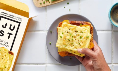 The fluffy, folded plant-based egg that has been a top-seller in the U.S. will be coming to Canada this fall. (Photo: Business Wire)