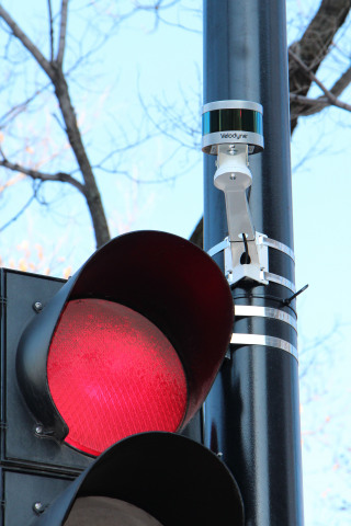 The Blue City Technology solution, equipped with Velodyne’s lidar sensors, helps improve road safety and mobility by providing real-time multi-modal traffic data and analytics to traffic lights. (Photo: Blue City Technology)