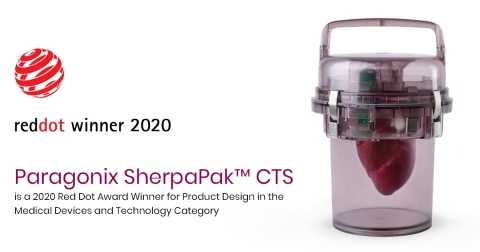 Paragonix SherpaPak CTS is a 2020 Red Dot Award winner for product design in the medical devices and technology category. (Photo: Business Wire)