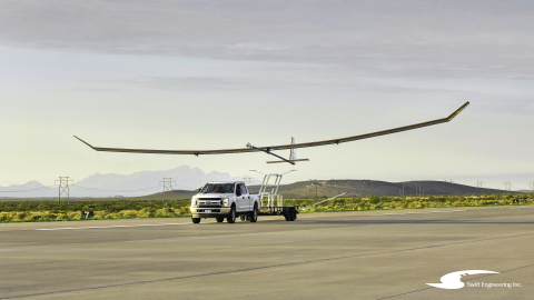 Swift Engineering's high altitude long endurance (HALE) unmanned aerial system, getting ready for its maiden launch at New Mexico's Spaceport America. (Photo: Business Wire)