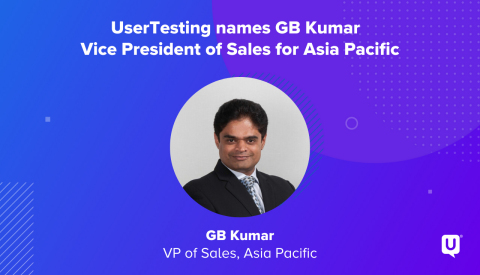 UserTesting GB Kumar, VP of Sales Asia Pacific (Graphic: Business Wire)