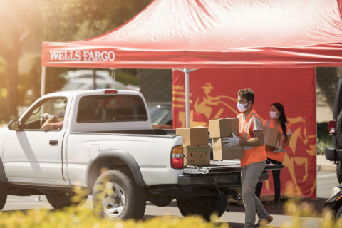 original Wells Fargo's Drive-Up Food Bank program will help families facing food insecurity during the COVID-19 pandemic. (Photo: Business Wire)