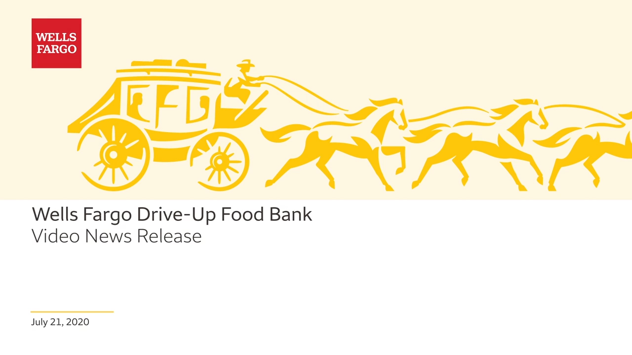 thumbnail This summer, Wells Fargo will turn many of its locations around the country into mobile food distribution centers, working with Feeding America and its network of member food banks to help provide 50 million meals to individuals and families in need.