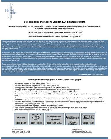 original 2Q 2020 Earnings Release Supplement