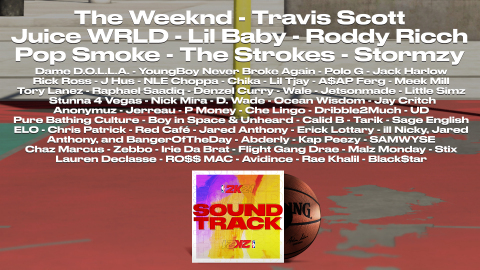 2K today announced that NBA® 2K21, the next iteration of the top-rated and top-selling NBA video game simulation series of the past 19 years*, is unveiling its brand new soundtrack that will set a record as the largest and most definitive collection of music ever assembled for a sports video game, establishing a gold standard for in-game music curation. (Graphic: Business Wire)