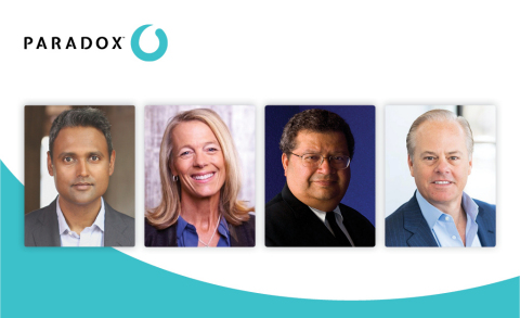 Paradox continues its investment in innovative leaders with the appointment of Diana McKenzie, Deepak Krishnamurthy, and Huggy Rao to their Board of Directors. They join Board Chairman Mike Gregoire and other board members to drive transformation in recruiting, HR, and talent management. (Photo: Business Wire)