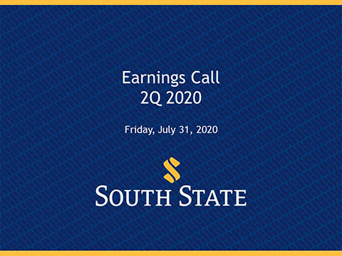 South State Corporation Earnings Call - 2Q 2020