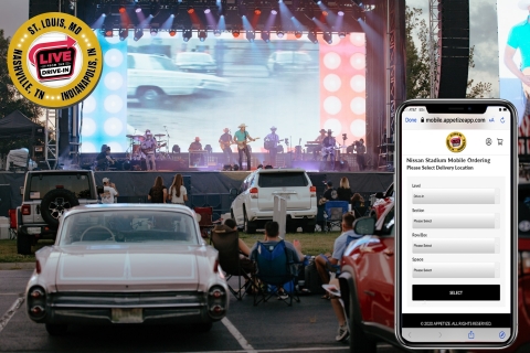 Fans at Live From The Drive-In can order through Appetize using their phones from their space. (Graphic: Business Wire)