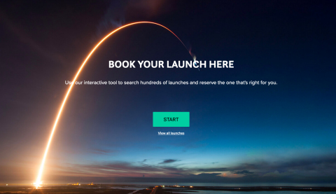 Spaceflight's new online reservation system for booking smallsat launches. (Graphic: Business Wire)
