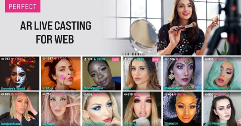 original Perfect Corp. launches the first-of-its-kind interactive AR livestream solution for beauty brands, YouCam AR Live Casting for Web. (Photo: Business Wire)