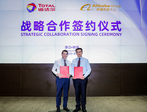 Alibaba Group and Total (China) Investment have signed a Memorandum of Understanding (MoU) in order to pursue a strategic collaboration that will leverage their respective resources to drive the digital transformation of Total’s operations in China. (Photo: Business Wire)