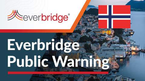 ノルウェー国がエバーブリッジ公衆警報をを頼りに海外旅行中の市民に警報を発信(Photo: Business Wire)
