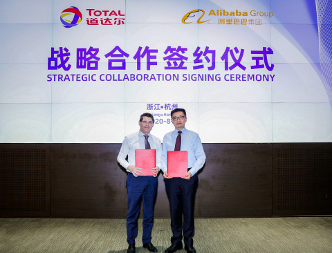 thumbnail Alibaba Group and Total (China) Investment have signed a Memorandum of Understanding (MoU) in order to pursue a strategic collaboration that will leverage their respective resources to drive the digital transformation of Total’s operations in China. (Photo: Business Wire)