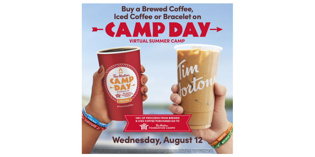 Buy A Coffee Help Change A Life Today Is Tim Hortons Annual Camp Day Supporting Virtual Tim Hortons Foundation Camps Business Wire