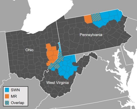 SWN + MR Acreage Position by County (Graphic: Business Wire)