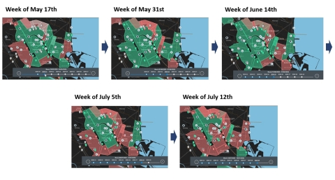 Risk maps used by health officials in the City of Valencia on SARS-COV-2 concentration in the sewer (Graphic: Business Wire)