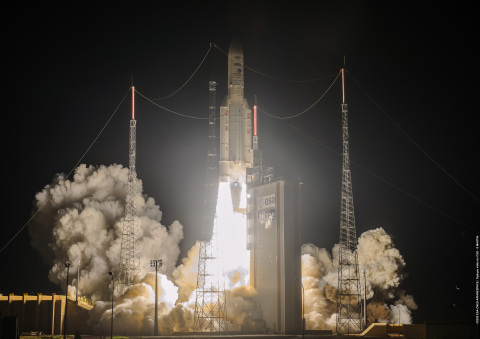 Galaxy 30 and MEV-2 launching on the Ariane 5 rocket. (Photo: Business Wire)