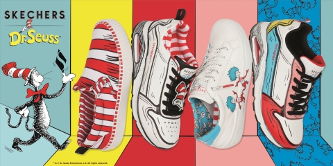 Skechers steps into the iconic world of Dr. Seuss with its new Skechers x Dr. Seuss fashion and casual collection, starting with characters and designs from the beloved writer's legendary book The Cat in the Cat. (Photo: Business Wire)
