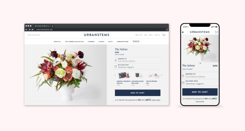 UrbanStems now offers Affirm as payment option at checkout (Graphic: Business Wire)