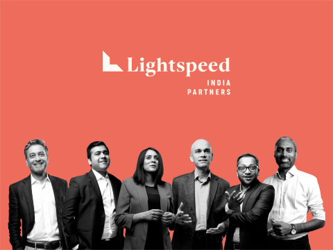 original Lightspeed India Partners (pictured left to right): Bejul Somaia, Akshay Bhushan, Harsha Kumar, Dev Khare, Vaibhav Agrawal, and Hemant Mohapatra. (Graphic: Business Wire)