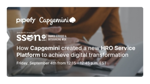 Don’t miss Capgemini’s session at #SSOWeek on #digitaltransformation and automating workflows with Pipefy. September 4 at 12:15 p.m. (Photo: Business Wire)