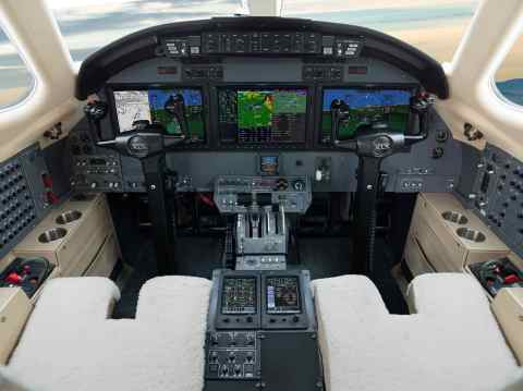 Garmin G5000 integrated flight deck in the Citation XLS. (Photo: Business Wire)