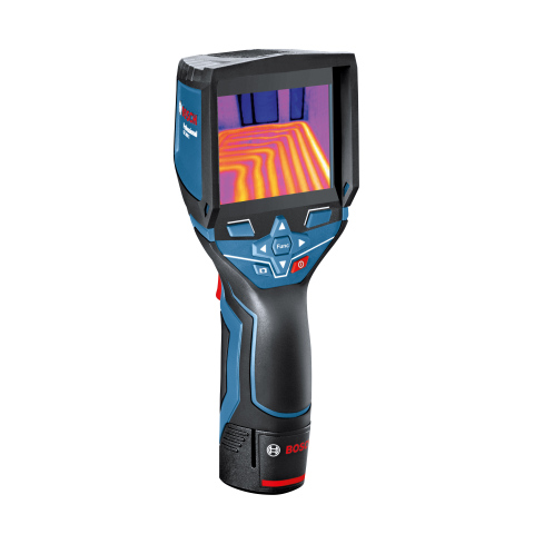 The Bosch GTC400C, 12V Max Connected Thermal Camera provides easy analysis of thermal variance at the jobsite. (Photo: Business Wire)