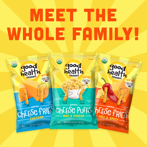 NEW!  Good Health® Organic Snacks Include: Mac & Cheese Puffs, Cheddar and Hot & Spicy Fries (Source: Utz)