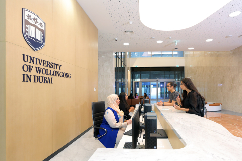 Located on the ground floor, the main reception and lobby allows UOWD's staff to meet with potential students and parents in a comfortable setting (Photo: AETOSWire)