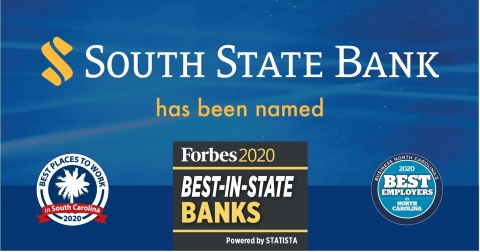 South State Bank is the only bank in South Carolina to have been named to Forbes' Best-in-State Banks list and has also been named to the list in Georgia. In addition, South State has earned the Best Places to Work in South Carolina distinction and has been named one of the Best Employers in North Carolina. (Photo: Business Wire)