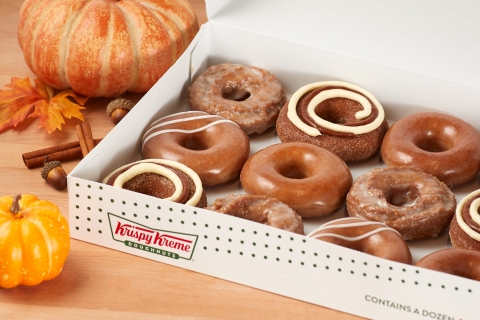 Four delicious doughnuts available through September so fans can enjoy pumpkin spice all season long (Photo: Business Wire)