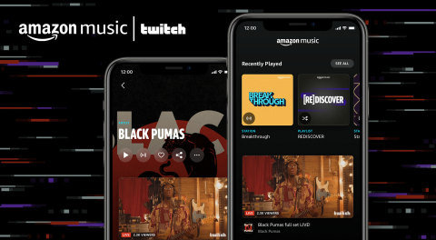 Amazon Music and Twitch partner to combine live streaming with on-demand listening (Graphic: Business Wire)