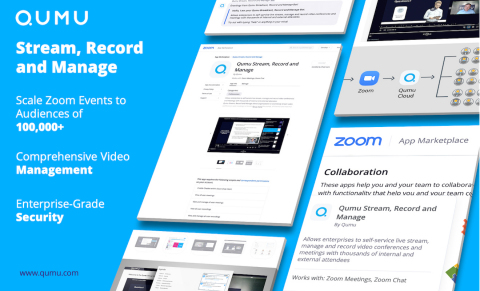 Qumu App Enables Streaming of Zoom Events to Audiences of 100,000+ (Photo: Business Wire).