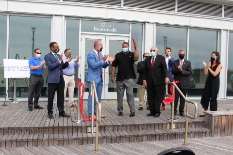 “Atlantic City Mayor Marty Small, New Jersey Board of Public Utilities President Joseph Fiordaliso, Atlantic Shores Managing Director Christopher Hart, and others attend Atlantic Shores Offshore Wind’s ECO Center Opening.” - photo Stockton University