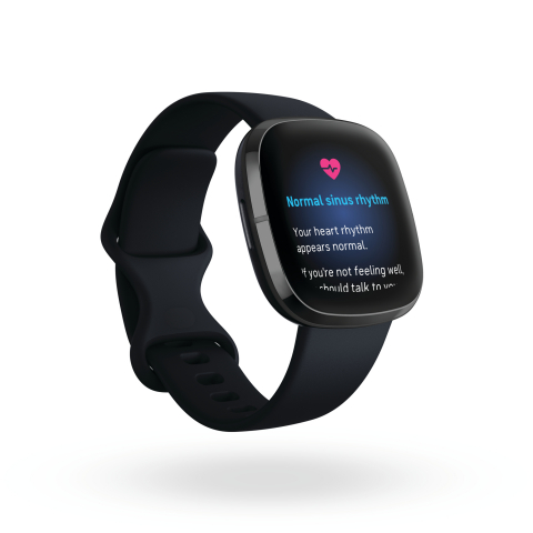 Fitbit Sense is the company’s first device compatible with an ECG app that enables users to take a spot check reading of their heart that can be analyzed for the heart rhythm irregularity atrial fibrillation. (Photo: Business Wire)