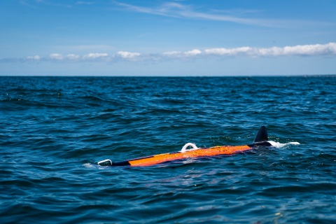 The Riptide UUV-12, pictured here off the coast of Plymouth, Mass., during design validation testing conducted in July 2020. Photo credit: BAE Systems