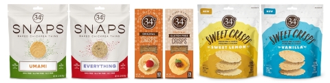 34 Degrees is the creator of deliciously light and crunchy entertaining and snacking crisps. (Photo: Business Wire)
