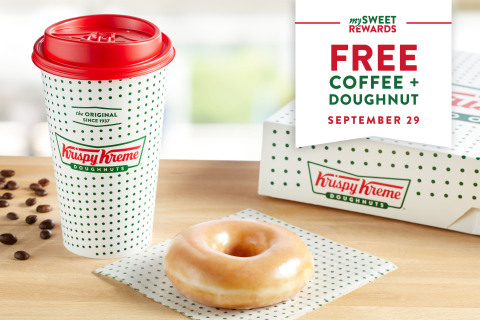 Krispy Kreme will also offer all guests a free coffee on Tuesday, Sept. 29 (Photo: Business Wire)