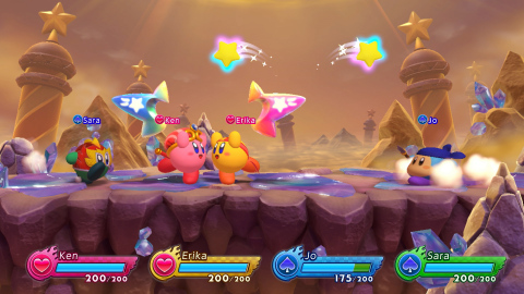 Kirby joins familiar friends and foes, such as Bandana Waddle Dee, Meta Knight, King Dedede, Gooey and Magolor, to duke it out in a series of blistering battles in Kirby Fighters 2. (Photo: Business Wire)