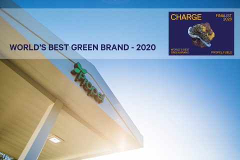 Propel Fuels has been named a top-four global energy brand by the CHARGE Energy “World’s Best Green Brand” Awards. (Graphic: Business Wire)