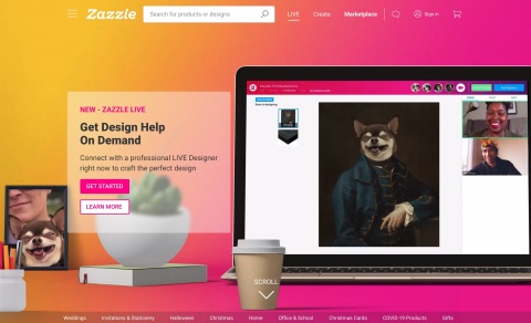 Born from a desire to drive connection, foster creativity and fuel entrepreneurship, Zazzle, the world's leading people-powered design platform, is excited to introduce Zazzle LIVE, an on-demand design platform that connects Zazzle users with expert, independent designers via video and chat to make their ideas come to life. Zazzle LIVE is available on desktop at zazzle.com/LIVE and on mobile through the Zazzle app on iOS and Android. (Graphic: Business Wire)