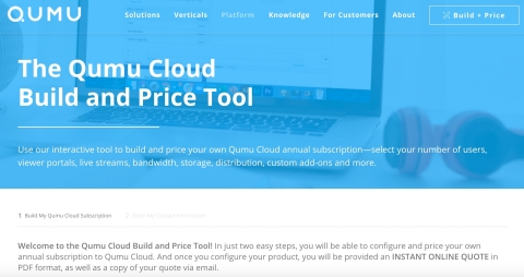 The Qumu Cloud Build and Price Tool is now online. (Graphic: Qumu)
