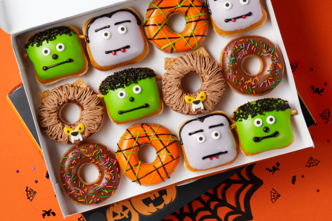 Krispy Kreme is saving Halloween from scares with new ‘Reverse Trick-or-Treating’ along with three NEW Scary Sweet Monster Doughnuts and a FREE doughnut for guests in costume Oct. 31 (Photo: Business Wire)