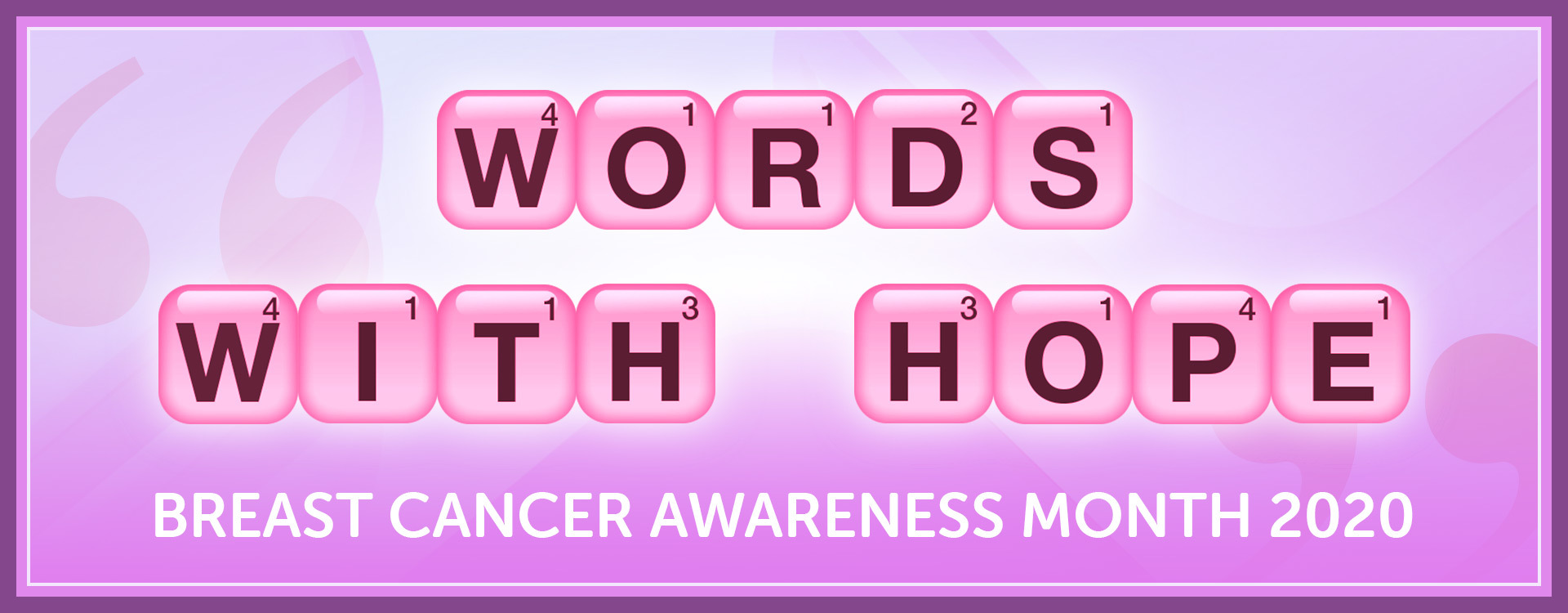 Words With Friends and the American Cancer Society Partner for Breast  Cancer Awareness Month with Social Initiative, #WordsWithHope